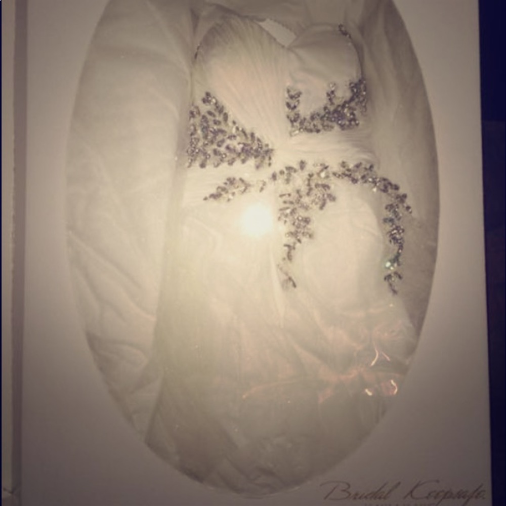 White strapless ball gown dress